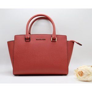 NWT Michael Kors Selma Medium Satchel Saffiano Leather